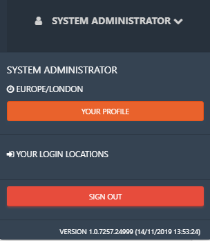 Screenshot 11.6 System Administrator Location