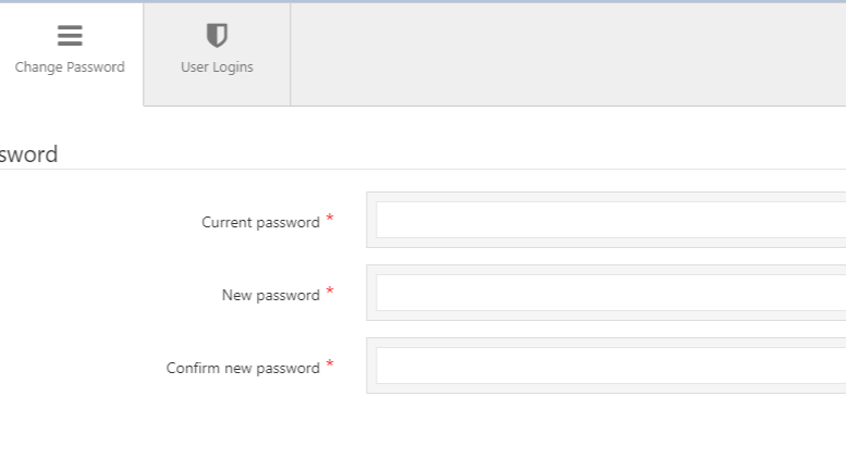 Screenshot 11.9 Changing password
