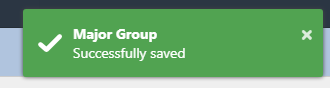 Major Groups Successfully Saved
