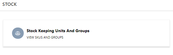 Screenshot 10.2 Stock Keeping Units and Groups