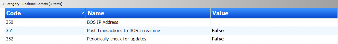 System Options (Grouped) - Realtime Comms Category