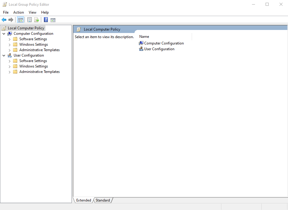 Local Group Policy Editor
