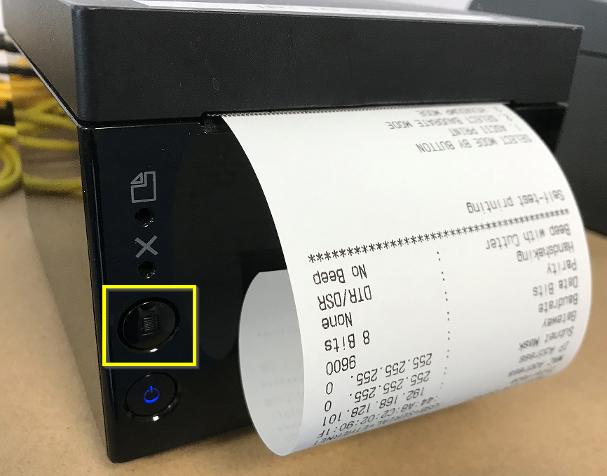 Receipt Printer Test Print Feed Button